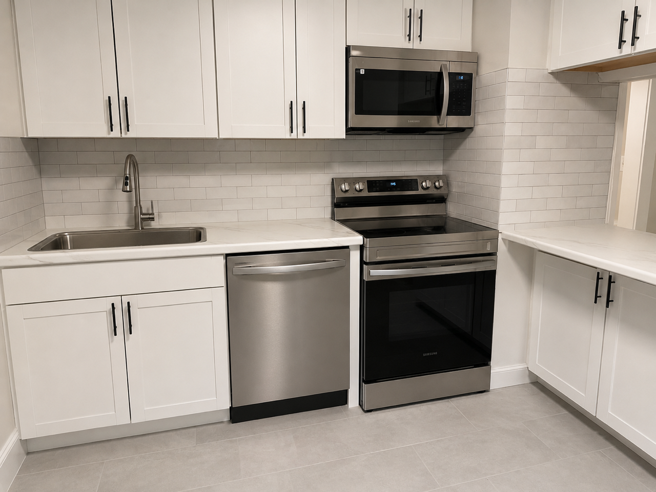 Updated kitchen with all-new stainless steel appliances